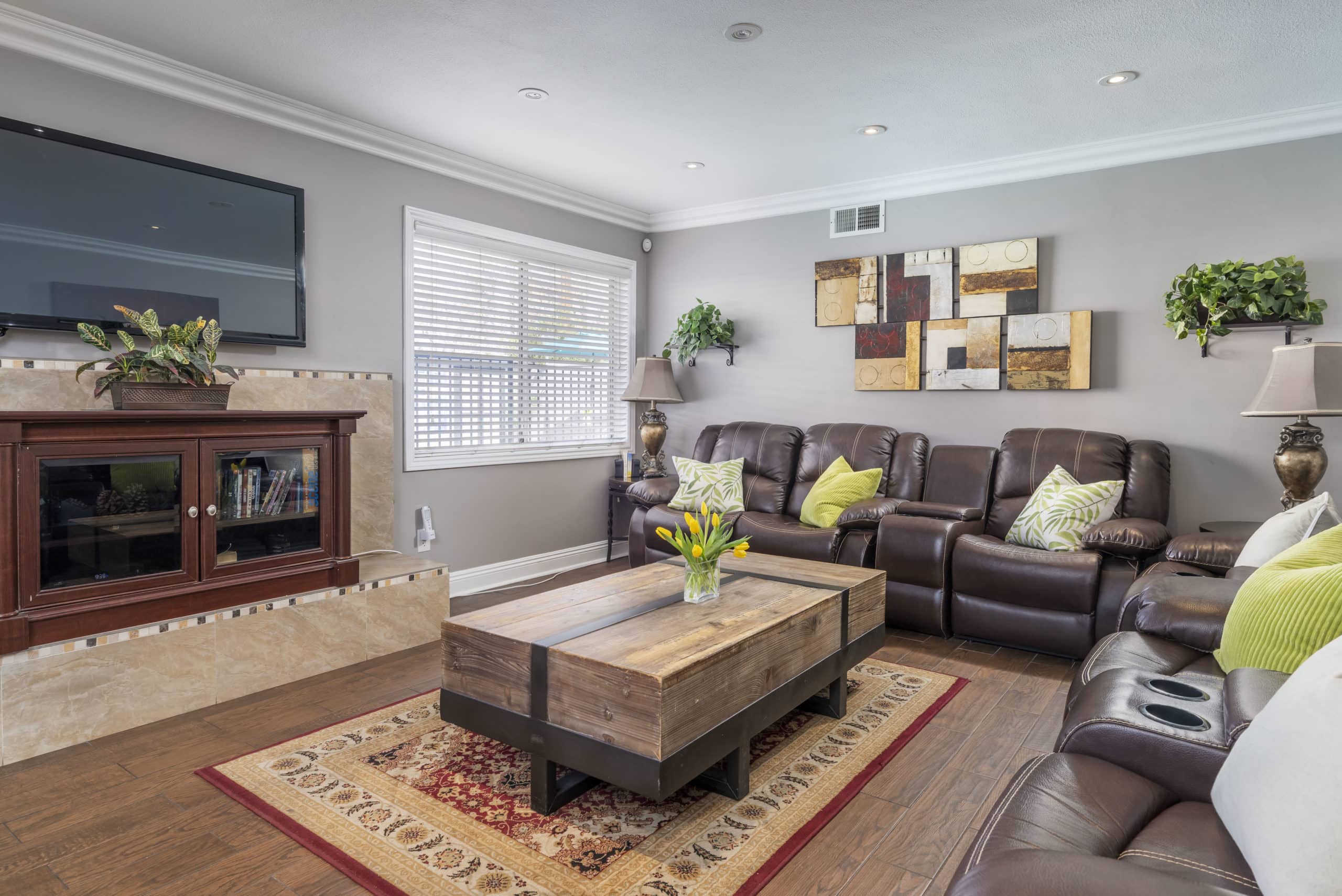 Spacious Living Room with TV