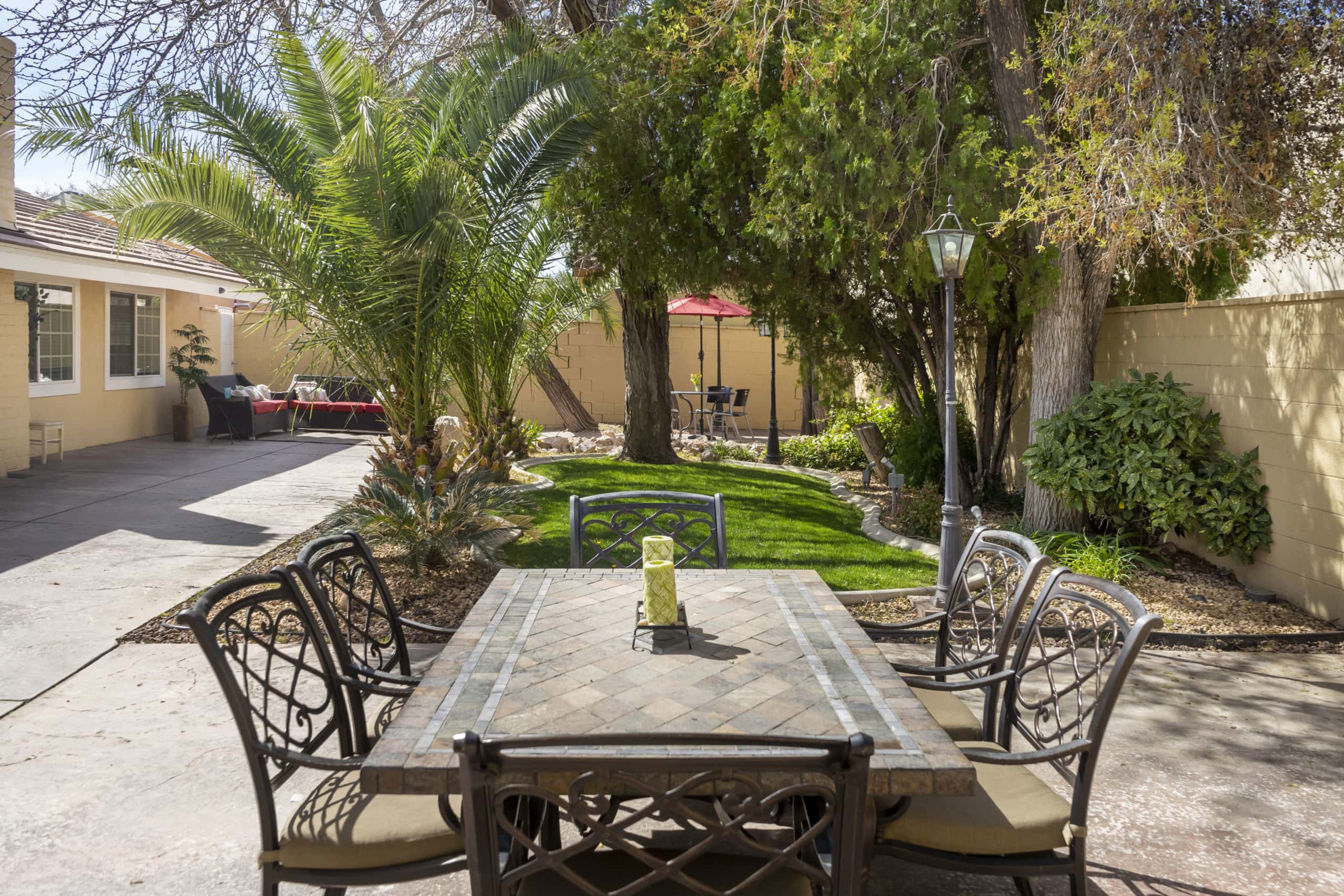 Dinning table in the backyard